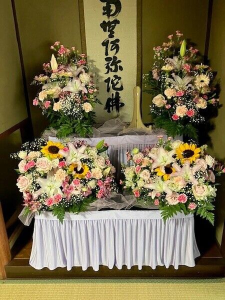 葬儀事例: 自宅葬床の間祭壇