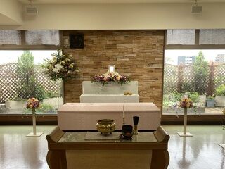 月光殿でのお花で火葬式