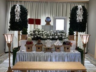 谷塚斎場にて10名の神式一日葬