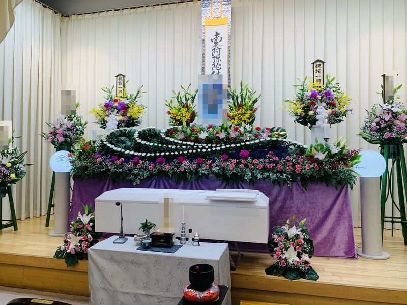 葬儀事例: 家族葬事例　親族20名　堺市立斎場での葬儀実例