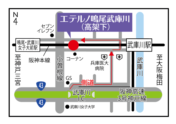 エテルノ鳴尾武庫川 周辺地図