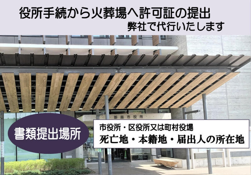火葬許可証の代行いたします。