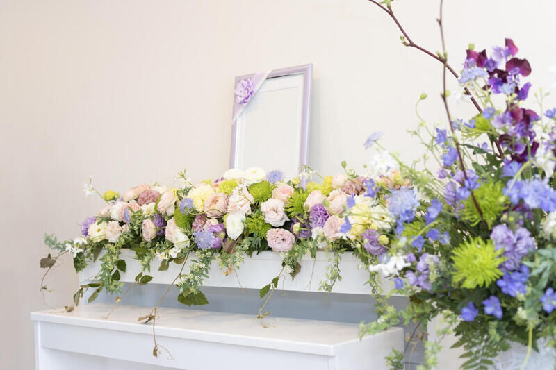 遺影入り花