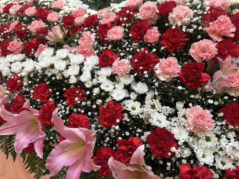華やかなカーネーションにて