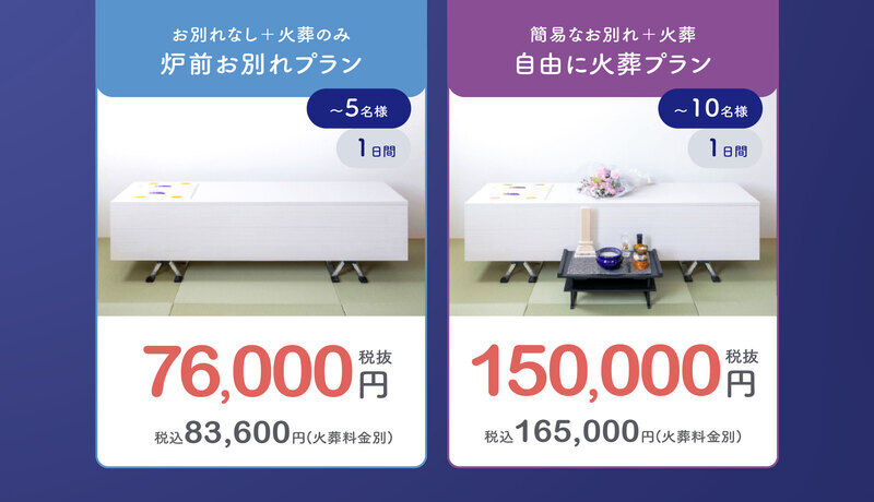 手軽な直葬・火葬式プラン