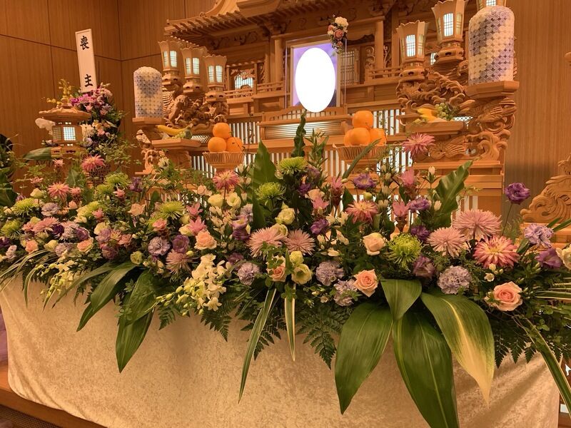 生け花のような生花祭壇