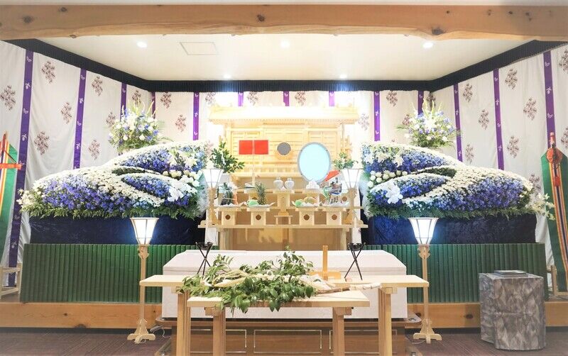 神葬祭　供花組込方式の祭壇２